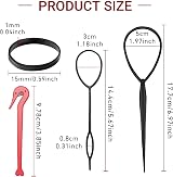 Hanyousheng 1000 Pcs Hair Elastics Black with 2 Tools Braiding Remover Hook view 2