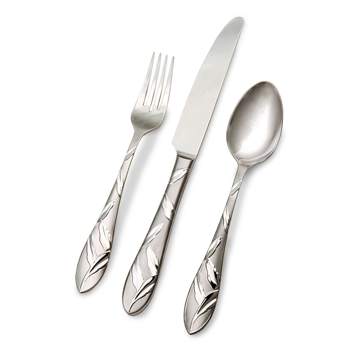Hampton Argent AFD91T45QV 45Piece Chloe Leaf Frosted Flatware
