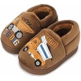 ESTAMICO Girls Cute Cartoon Slippers with Memory Foam Kids Plush Warm Winter House Shoes