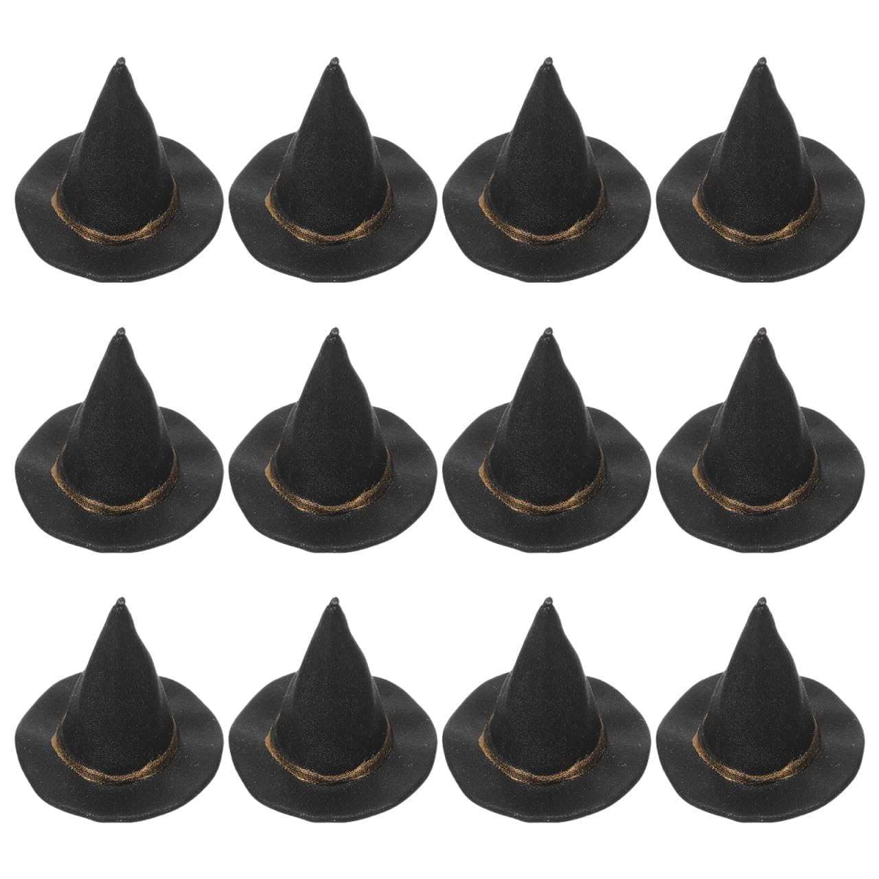 Photo 1 of 12Pcs Mini Witch Hat?Wizard Hats Props for Halloween Decor DIY Crafts and Doll House Supplies - Black Witch Cap for Halloween Party Craft Witches Decoration Accessory