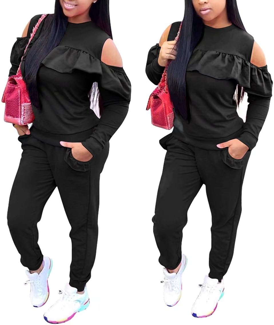 2 piece ruffle sweatsuit