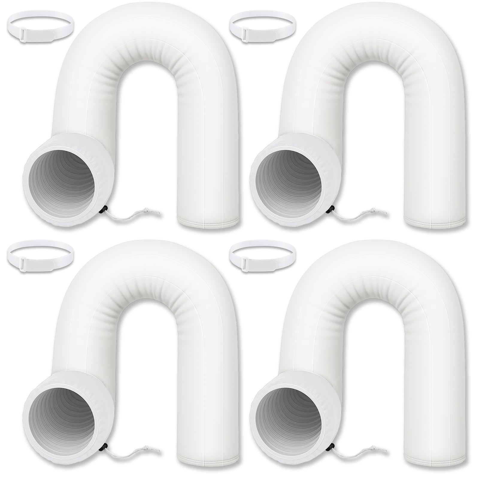 Photo 1 of Outus 4 Pcs Portable Air Conditioner Hose Cover Wrap Insulated Air Conditioner Hose Cover Duct Insulation Wrap Universal Fit 6 in Diameter Exhaust Duct Vent (White)
