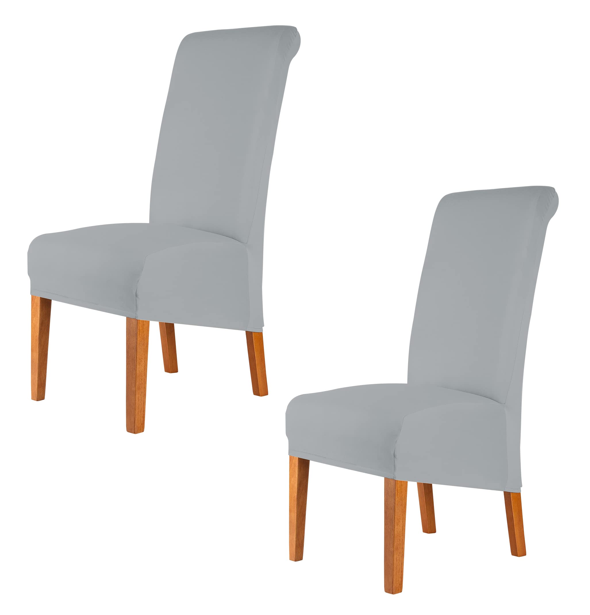 CMAKER High Back Chair Covers Stretch Spandex Fabric Chair Slipcover Seat Cover for Home Washable Removable Parsons Chair Protector Dining Room Kitchen Hotel,Set of 2,Smoky Gray — image 1