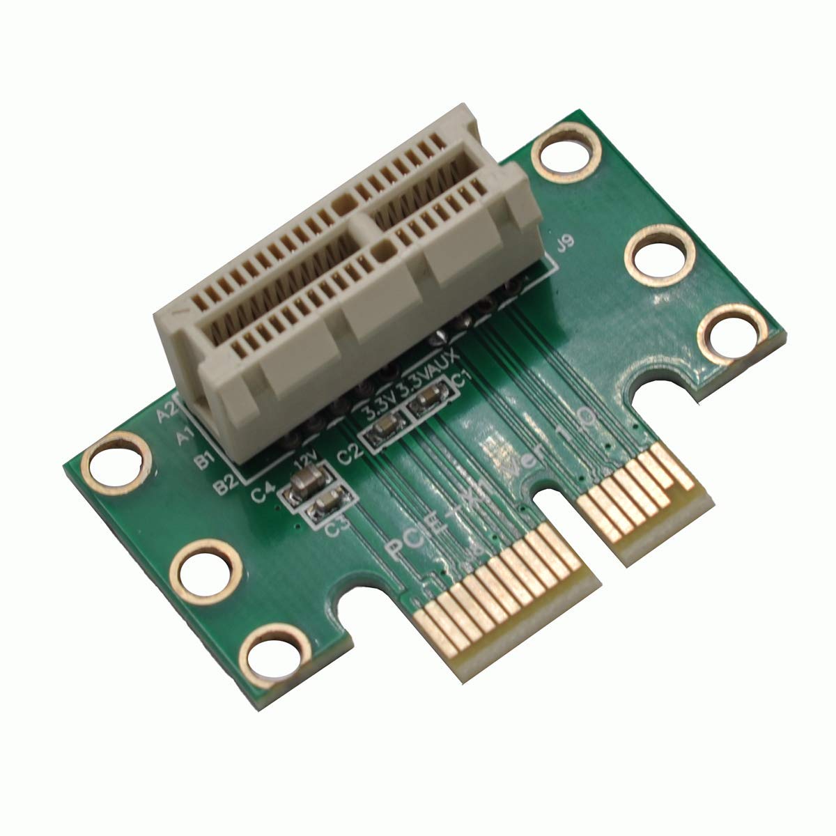 WLGQ PCIE X1 Male to Female Riser Card, PCI Express PCI-E 1X 90 Degree Adapter, Suitable for Server, Desktop, Bitcoin Mining Machine Transfer