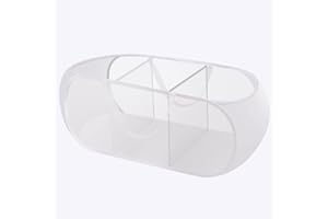 FACULX Collapsible Mesh Pop Up Hamper, 3 Compartments Popup Mesh Hamper with Handles, Space Saving Foldable Laundry Basket for Laundry Room, Bathroom, Kids Room, College Dorm or Travel (white)