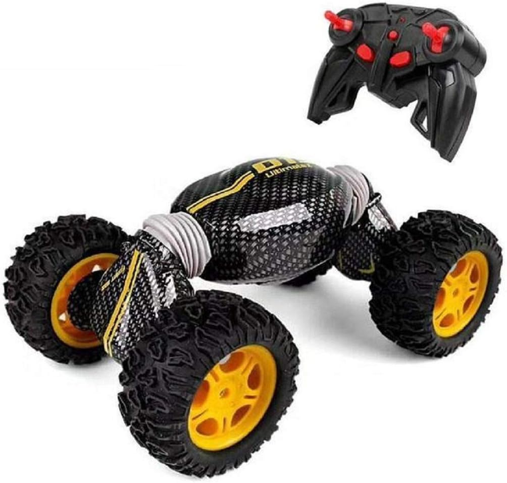 Emob® One Key Deformation Yellow Ultimate 360 Degree Rotation Hyper Tumble Remote Control Toy