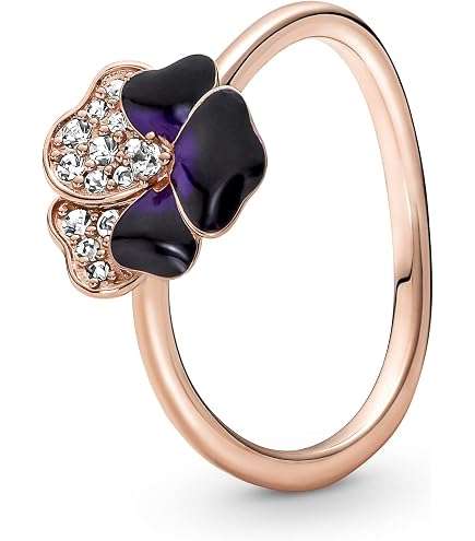 1*時様 Pandora Amazon.com: Anillo Pandora 180764C01-54 Flor pensamiento lila