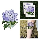 Tattify Colorful Flower Temporary Tattoo - Hydrangea Danger (Set of 2)