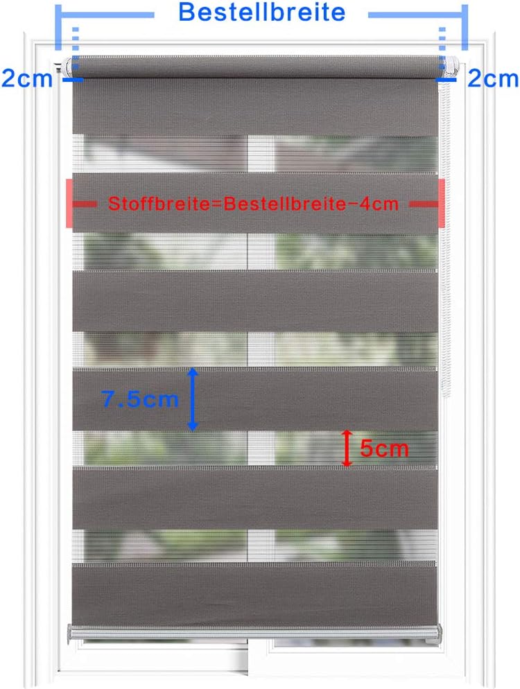 Eurohome Clamp-Fix Double Roller Blind, No Drilling Required - Image 4