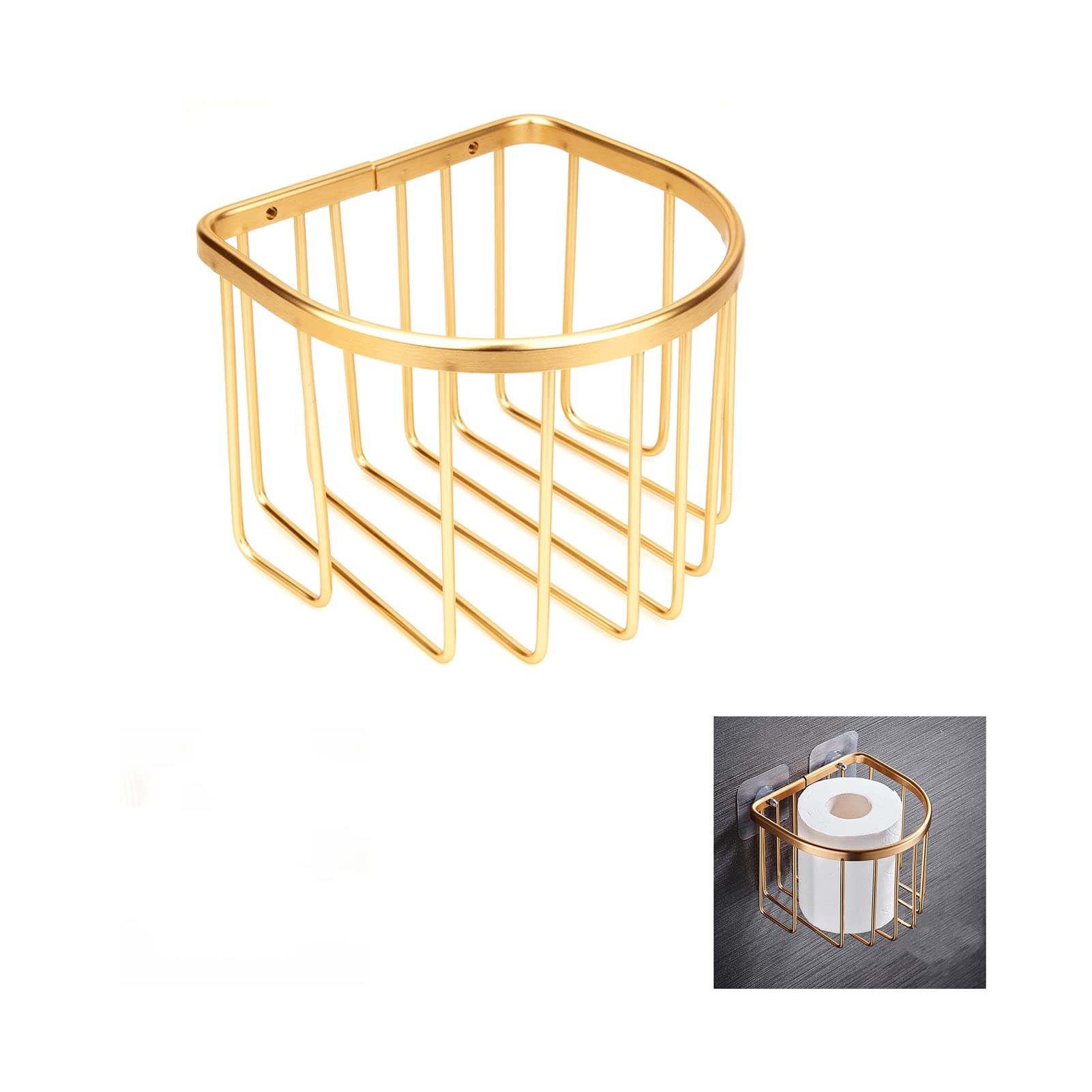 通用 CKFQ Canna-1 No- Punch Hand Wiper Carton, Acrylic, Gold Half Round Bathroom Shelf