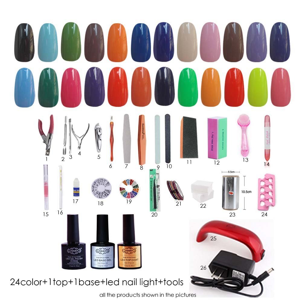 NDDN UV Gel Nail Tools Kits With LED UV Lamp Nail Polish