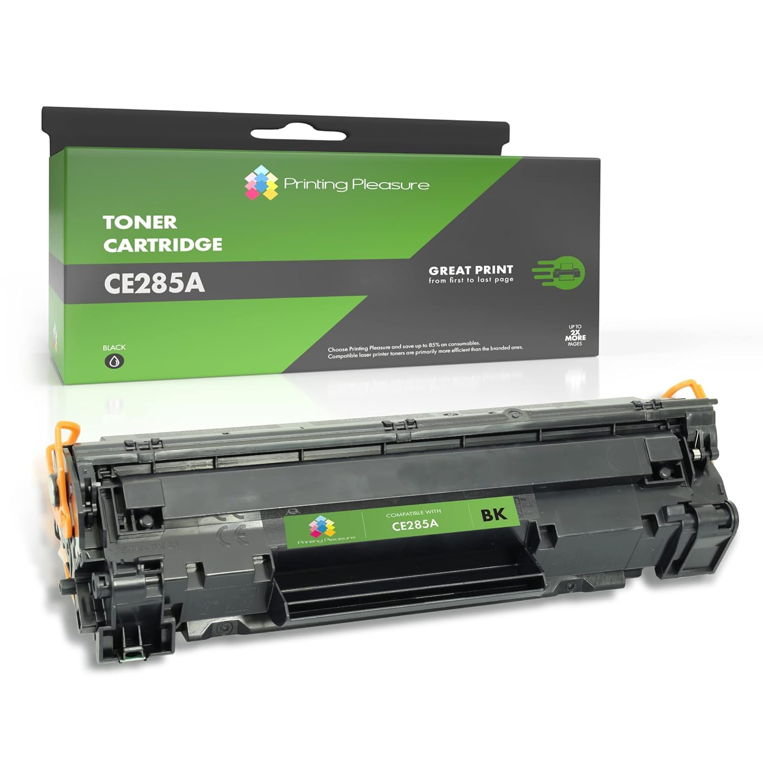 Printing Pleasure CE285A Replacement for 85A 285A HP and Canon Toner Cartridge Compatible with ​Laserjet Pro ​​​P1102w​ ​P1102​ ​​P1100​ ​​M1210 ​​​M1212nf​ ​M1132​ i-Sensys LBP-6000 MF-3010 Black, 1
