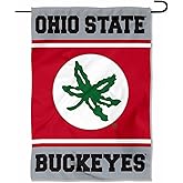 College Flags & Banners Co. Ohio State Buckeyes Buckeye Leaf Double Sided Garden Yard Flag