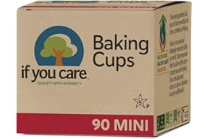 If You Care Unbleached Cupcake Liner Baking Cups - 24 Pack of 90-Count Boxes – Mini Size - Made of Silicone Coated, Greasepro