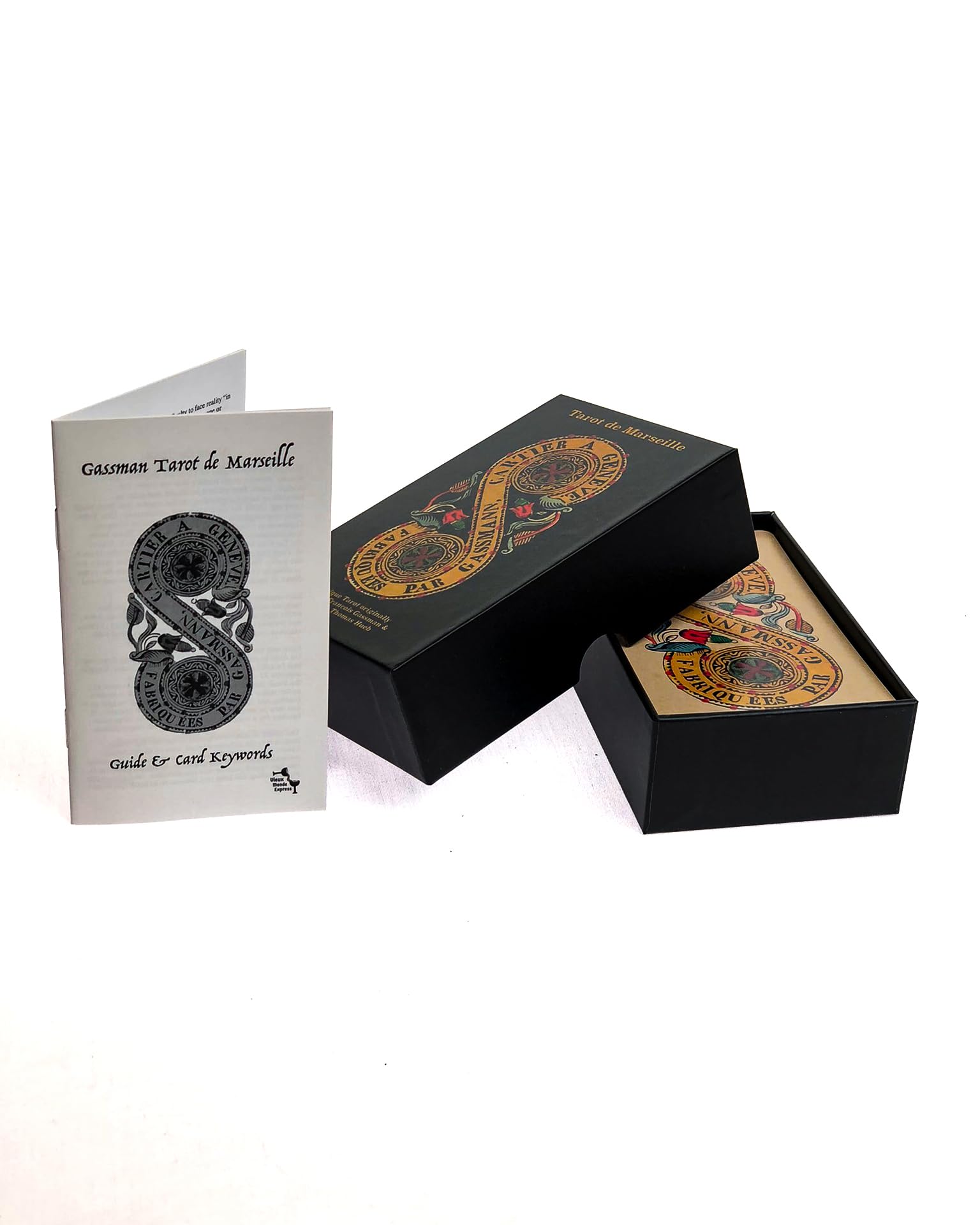Gassman Tarot de Marseille with | Guide Made in USA | Linen Finish | 78 Cards for Divination | Rigid Box for Storage |