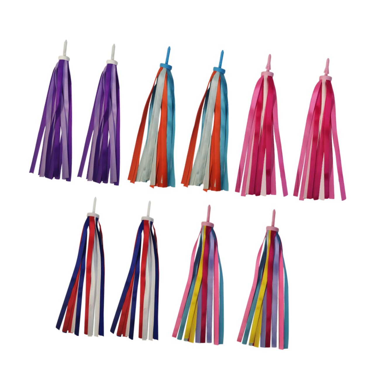 NUOBESTY 5 Pair Kids Bicycle Tassel Ribbon Children Scooter Handlebar Streamers Bicycle Grips Ribbon Baby Carrier Accessories