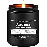 Whiskey Tobacco Candle, Manly Soy Candles for Home Scented, Masculine Scented Candles Aromatherapy Gifts for Men - 7oz Manly Candle, 50 Hours Burn Time, Perfect for Creating Relaxing Atmosphere