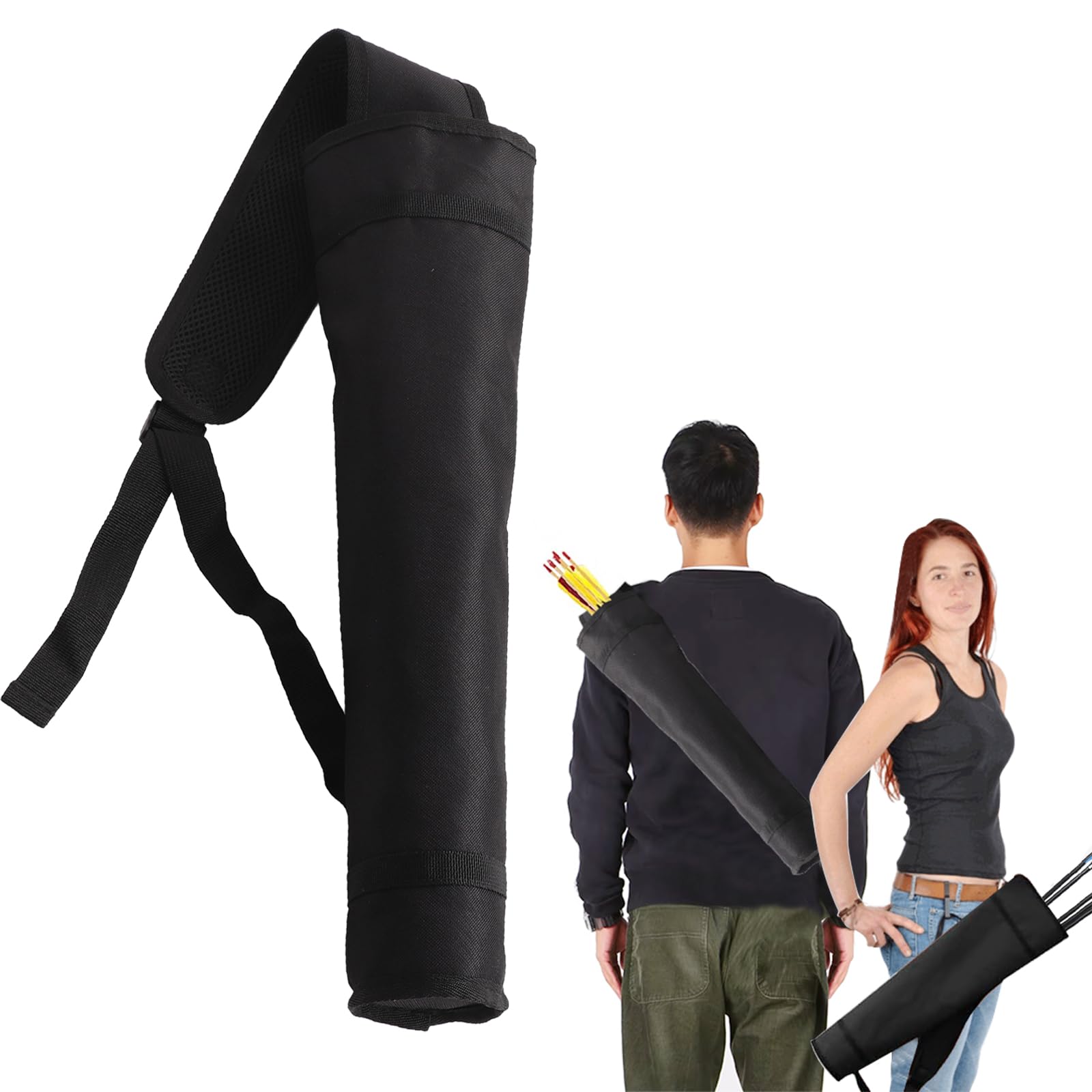 BOROCO Arrow Bag Portable Large Capacity Thickening Adjustable Shoulder Strap Outdoor Polyester Arrow Bag Black