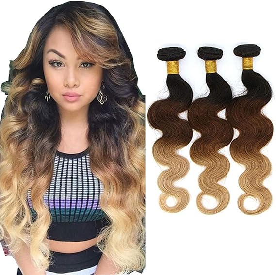 Amazon Allnice Beauty エクステ 人毛100 3本セット ワンタッチエクステ エクステンション髪 カール 巻き髪 グラデーション ブラック イエロー Body Wave 1b 4 27 エクステンション 通販