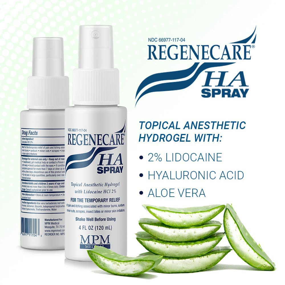 Regenecare HA Hydrogel Spray with Lidocaine, 4oz Bottle, Each