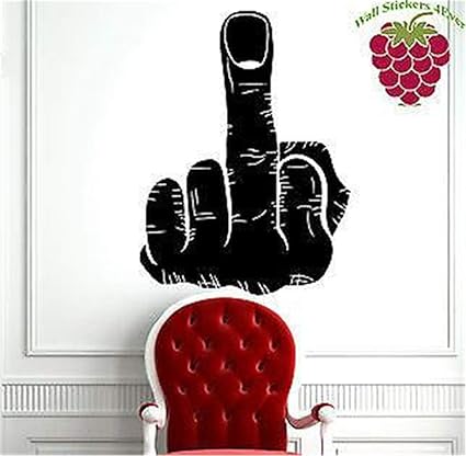 Family Decal Autocollant Mural Fenetre De Papier Peint En Vinyle Citation Art Man Main Doigt D Honneur Rude Symbole Funny Cool 11 X 17 5inches Amazon Fr Cuisine Maison