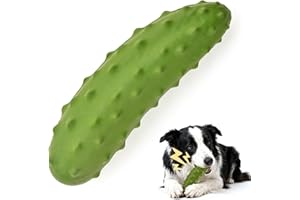 LIFLIX Tough Squeaky Dog Toys, Sturdy Dog Chew Toy, Teething Toys for Medium Large Dogs, Pickle Cucumber Shape