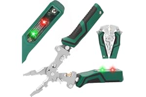 Multi-Function Foldable Wire Stripper with Voltage Tester, Professional Foldable Multi-Tool Pliers Electrician Tool, 18-in-1 