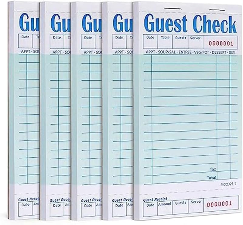 Grnlucja 5 Pack Guest Server Order Pads 250 Sheets Restaurant Supplies Note Pads