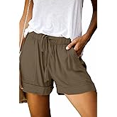 ONLYSHE Womens Casual Drawstring Shorts Summer Elastic Waist Shorts Pocketed Pants