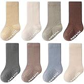 QandSweet Baby Boy Combed Cotton Socks Toddler Crew Sock Non-Skid for Newborn Infant Childrens