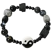 Chiorgone Yin Yang Feng Shui Bracelet for Women – Energy Balancing Healing Stone Link Bracelet – Meditation Spiritual Jewelry Gift for Her