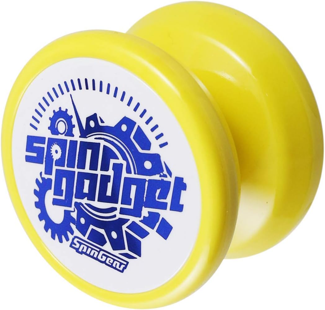 Amazon 動画レッスンリンク付き 初心者からのヨーヨー スピンギア スピンガジェット Spin Gadget プラスティックベアリング搭載 ソリッドイエローｘホワイト ヨーヨー おもちゃ