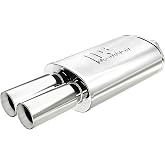 MagnaFlow Performance Exhaust Muffler 14815 | Deep Signature Sound, 5x8x14" Oval, Stainless Steel, 2.25"/3.125" Inlet/Outlet, Center/Dual