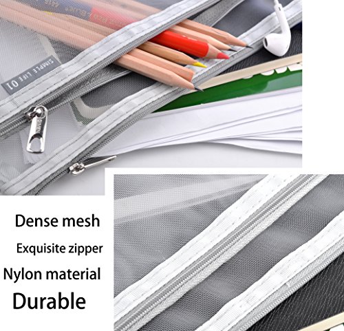 image for Surapara Mesh Zipper Bags A4 Paper File Storage Office Document Bags D