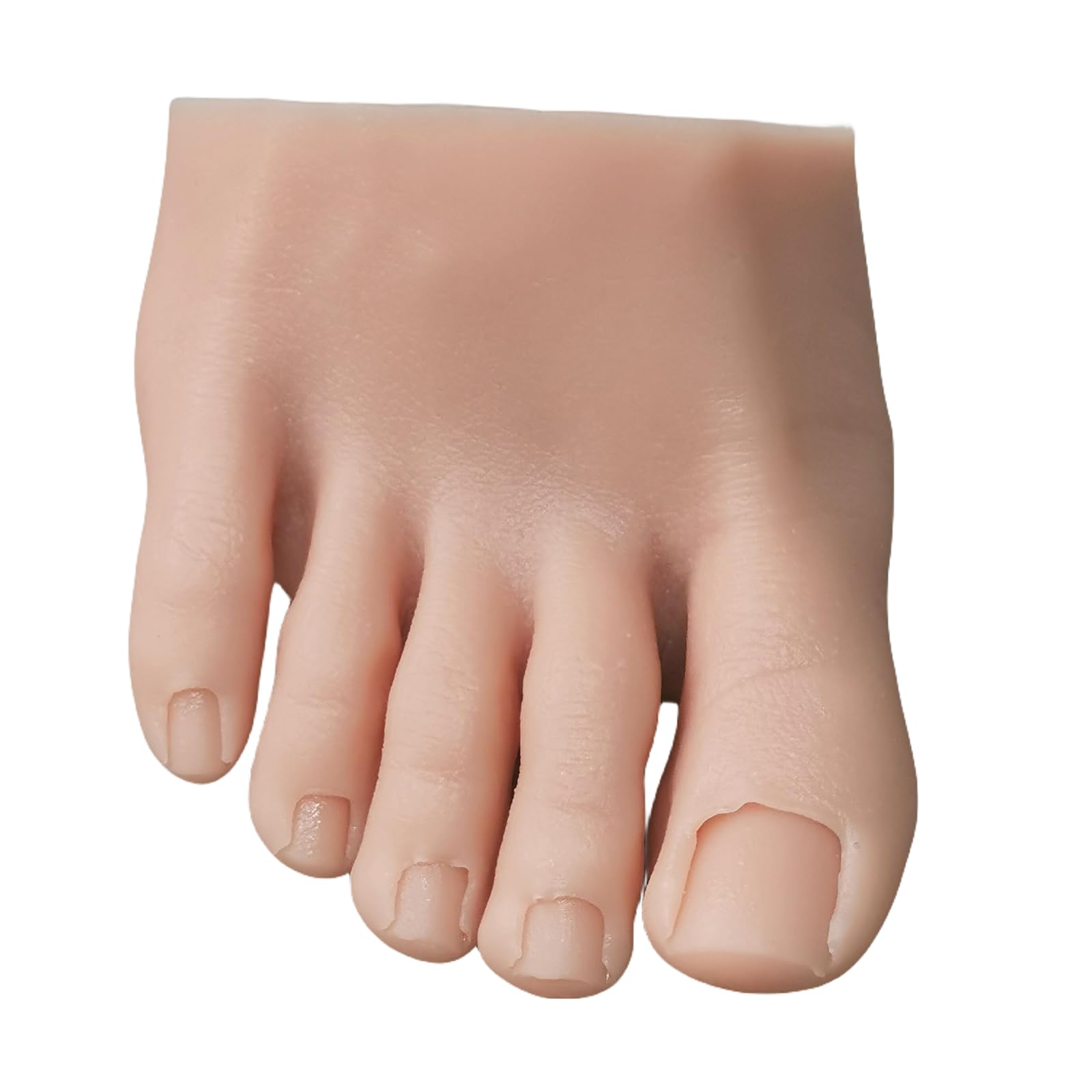 Silicone Foot Model Medium Skin Realistic Natural Nail Art Training Finger Foot Display Manicure Practice Feet (Right)