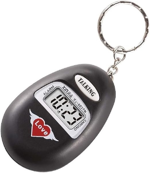 S'Beauty Alarm Clock Keychain Oval Talking Clock English