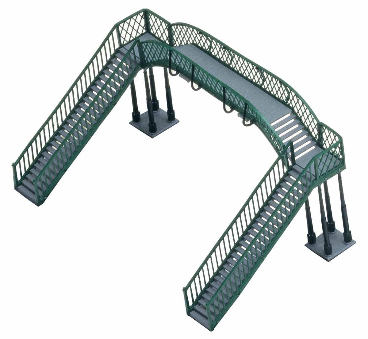 Hornby R076 OO Gauge Footbridge - Model Railway Accessories, Miniature Diorama Scenery for Hornby Train Sets - Lifelike Train Footbridge Model - Scale 1:76, Grey
