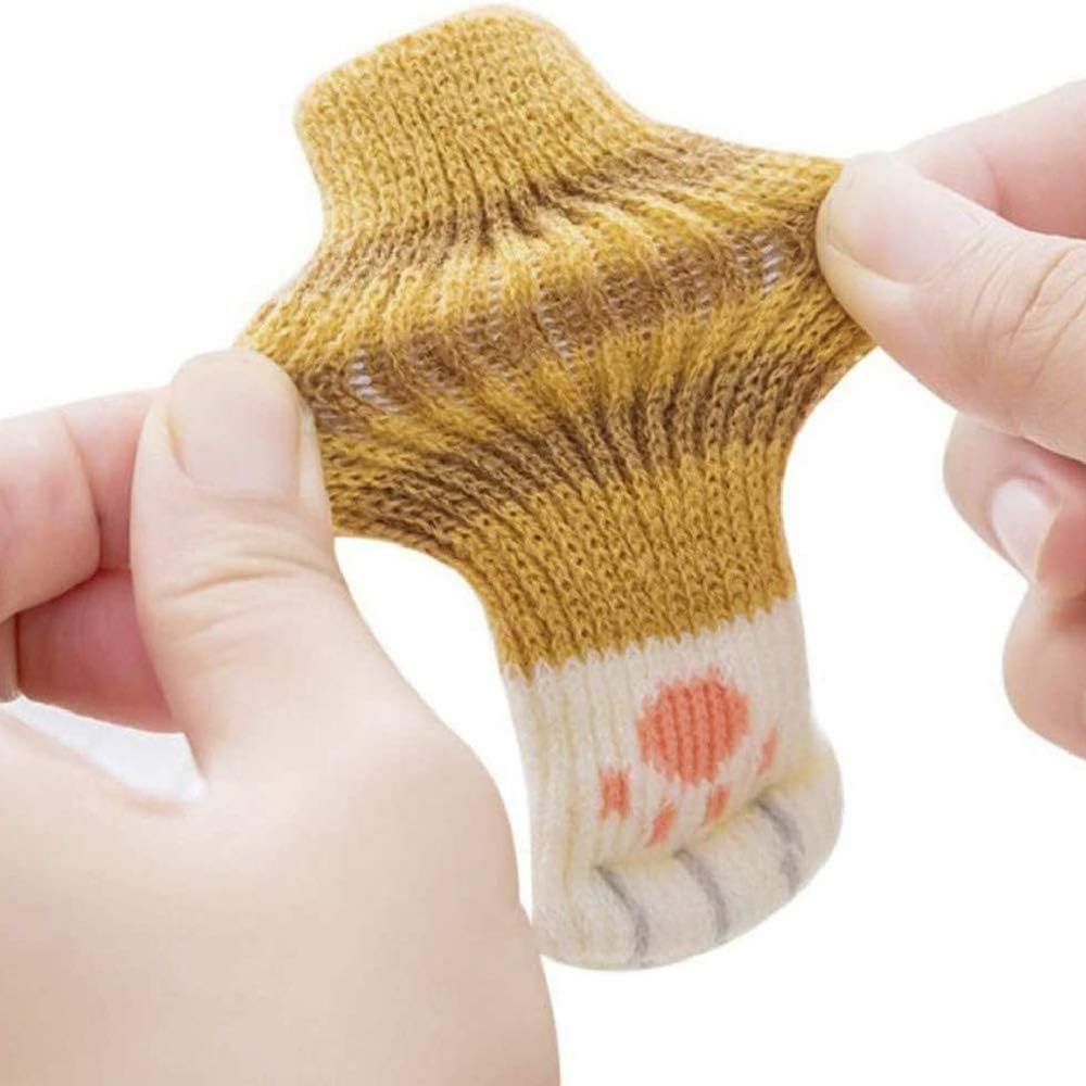 POFET 24pcs Chair Socks (6 Sets), Cute Cat Paw Furniture Leg Covers Caps Pads, Reduce Noise Chair Socks Floor Protector - Image 5