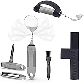 PKPKAUT Cuchara flexible/pesada para temblores de manos, cuchara adaptativa para discapacitados para pacientes de Parkinson,