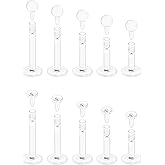 Eakxnig 18G 16G Flat Back Clear Earrings for Sports Nose Studs Silicone Plastic tragus conch cartilage Retainers Monroe Medusa Lip Ring Stud Labret Piercing for Work Surgery 6mm 7mm 8mm 9mm 10mm 12mm