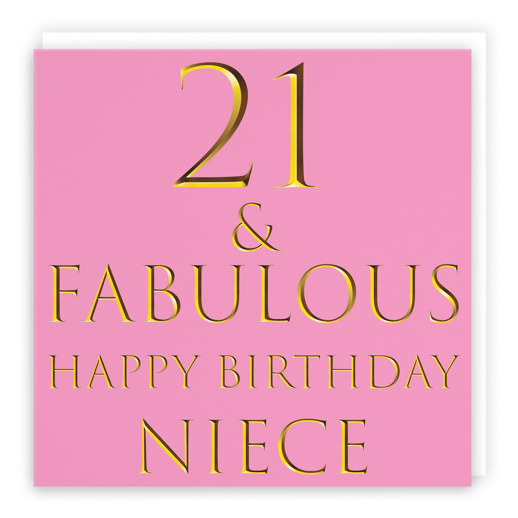 Hunts England - Large Niece 21st Birthday Card - 21 & Fabulous - Happy Birthday Niece - Still Totally Fabulous Collection - Large - 210 x 210 mm - Fun Card - Age 21
