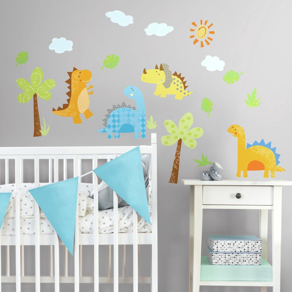 RoomMates Babysaurus Repositionable Childrens Wall Stickers, Multi-Colour