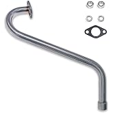 JMCHstore Right Long Exhaust Pipe for Coleman B200R Mini Bike Upgrades | For Mega moto 212 RT200 RB200 Mini Bike, For TrailMaster Hurricane 200X PRO, Stainless steel, 1 Inch Female End, TIG Welding