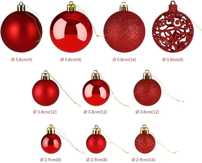 Menu Di Natale 5 Stelle.Deuba Palline Di Natale 100 Pezzi Palline Natalizie Decorazioni Natale Palle Albero Di Natale Decorazione Natalizia Rosso Amazon It Casa E Cucina