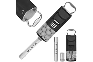 HOW TRUE Shag Bag for Golf Balls, Golf Ball Retriever with Detachable Aluminum Alloy Tube, Golf Shag Bags, Hold up to 70 Balls