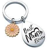 WSAORM Best Nana Ever Gifts Nana Keychain Nonna Sunflower Keychain Grandmother Birthday Jewelry Nanny Jewelry
