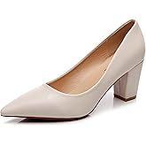 VenusCelia Women's Lewin Pump Chunky Heel Shoe