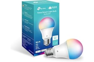 Kasa New Smart Bulb, Full Colour Changing Dimmable Smart WiFi Light Bulb Compatible with Alexa and Google Home, A19, 9W 800 L