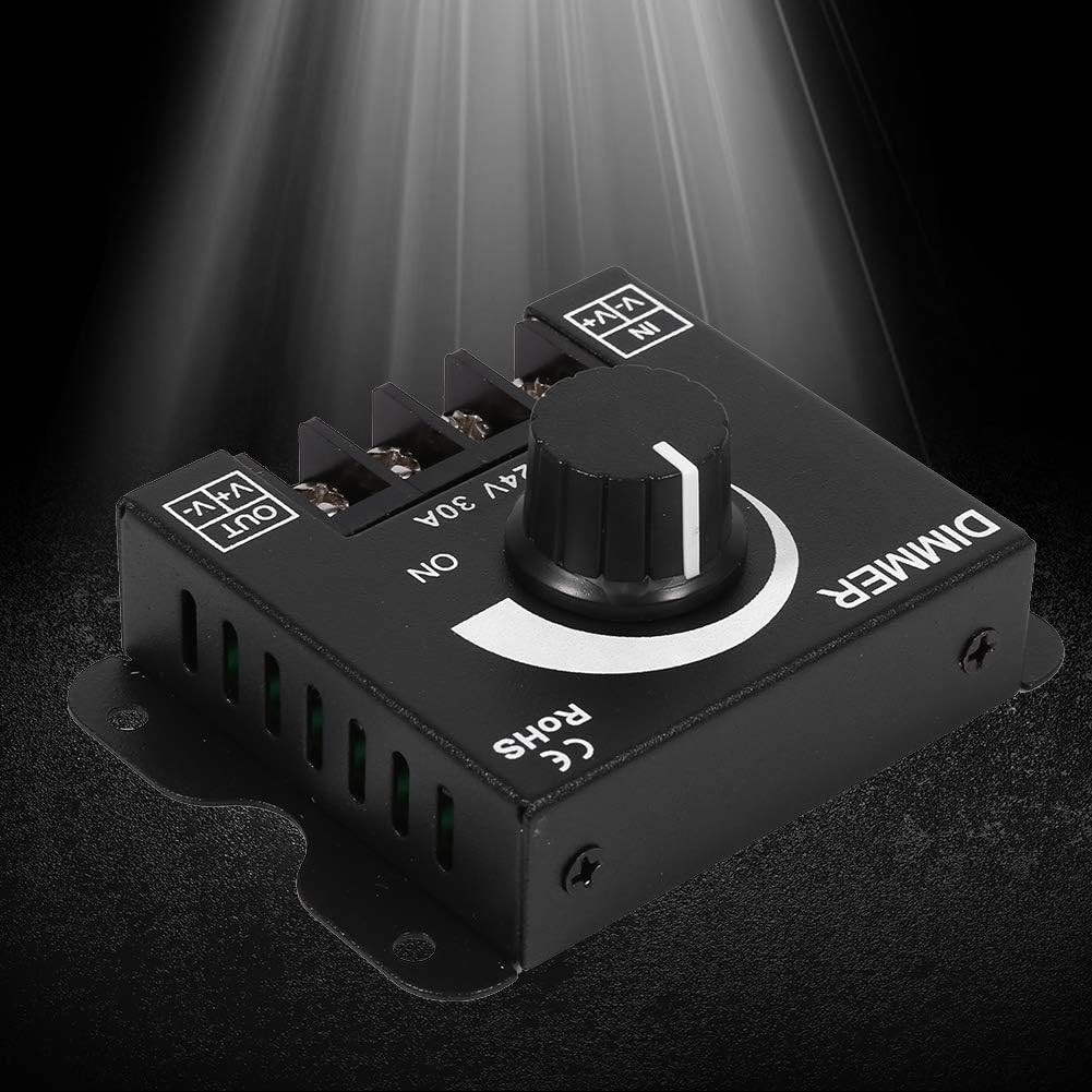 GOTOTOP 12V/24V DC 30A LED Switch Dimmer, LED Light with Knob Switch Dimmer Controller Manual for Strip Light Single Color - Image 3