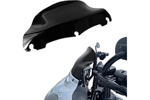 Dakchor 9 IN Wave Windshield Windscreen for Harley Touring Street Glide Electra Glide FLHT FLHTC FLHX 2014 - 2022 Black Motorcycle Front Wind Shield